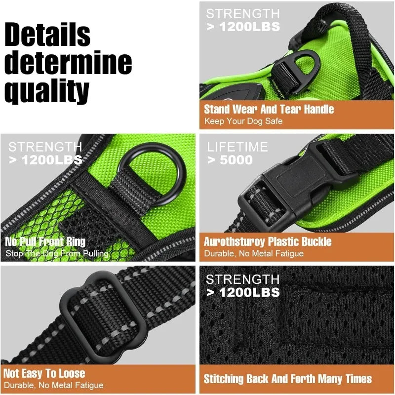 LED Rechargeable Dog Harness - Glowing Safety Vest for Night Walking