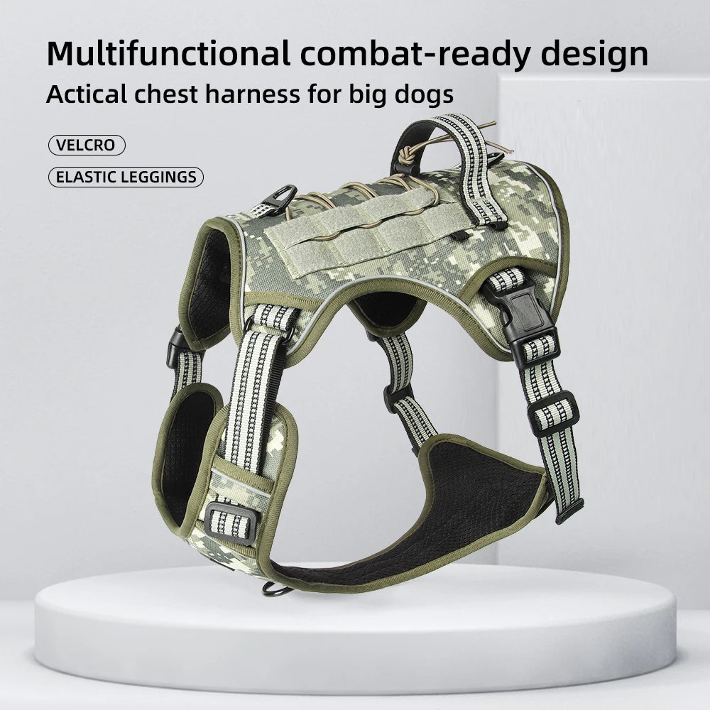 Tactical Dog Harness - Reflective Waterproof Vest for Medium to Large Dogs