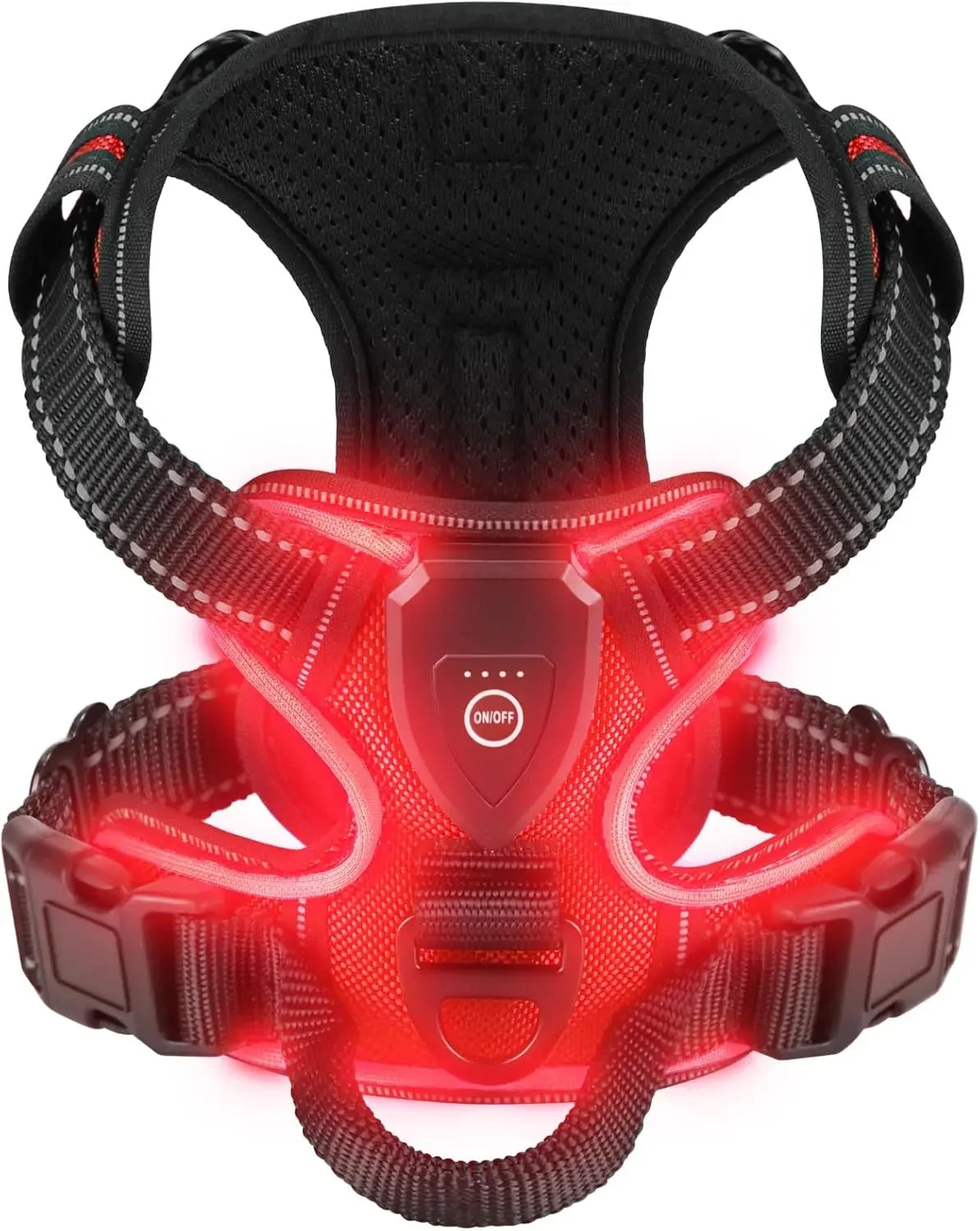 LED Rechargeable Dog Harness - Glowing Safety Vest for Night Walking
