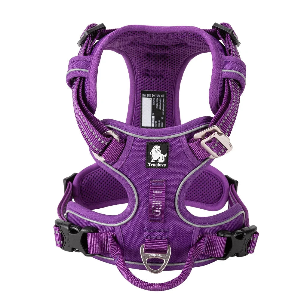 Dog Harness - Reflective Nylon Pet Harness with Adjustable Fit