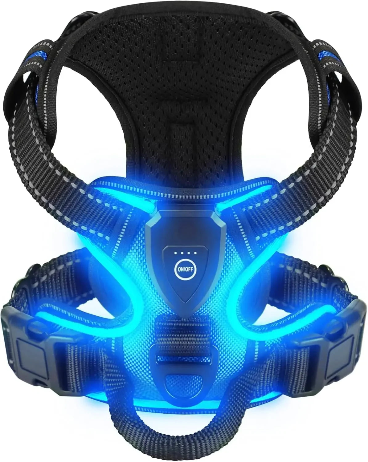 LED Rechargeable Dog Harness - Glowing Safety Vest for Night Walking